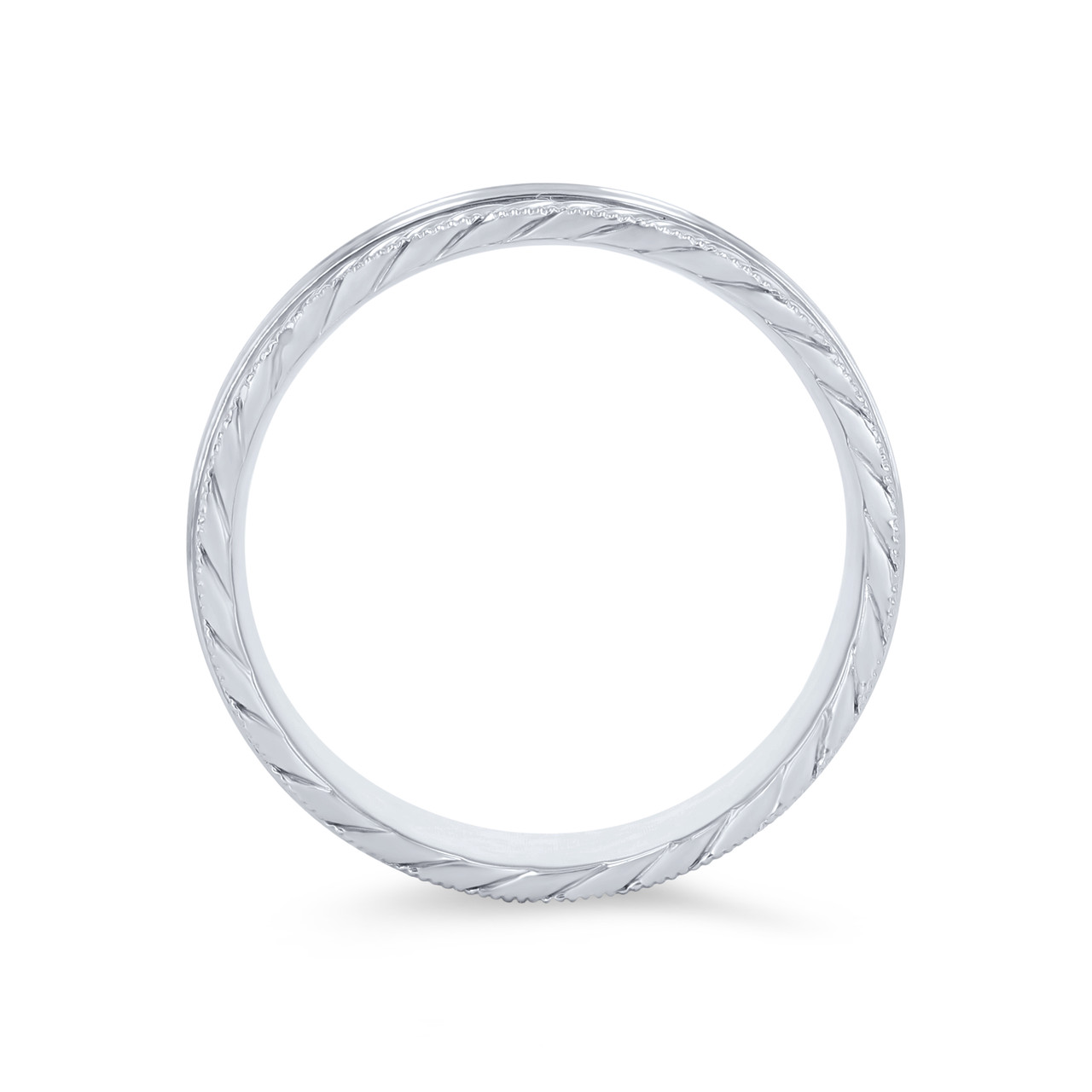 Carved Rope Milgrain 7mm Wedding Band 2