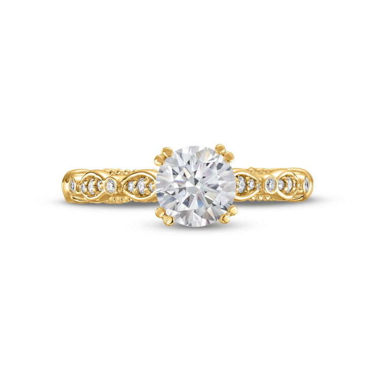 Verragio Parisian Scalloped Engagement Setting In Yellow Gold 14K