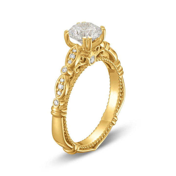 Verragio Parisian Scalloped Engagement Setting In Yellow Gold 14K