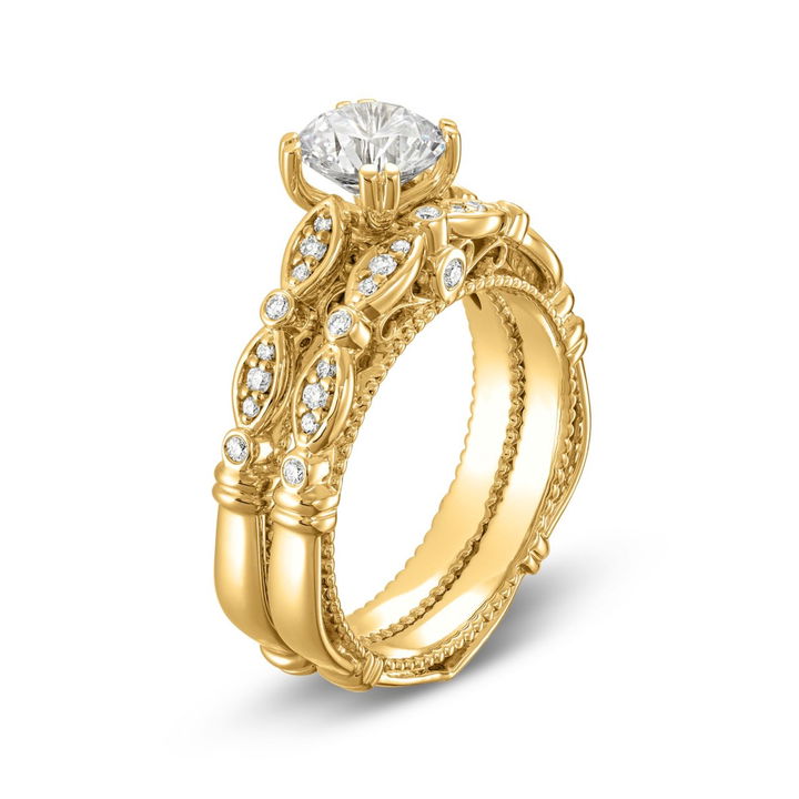 Verragio Parisian Scalloped Engagement Setting In Yellow Gold 14K