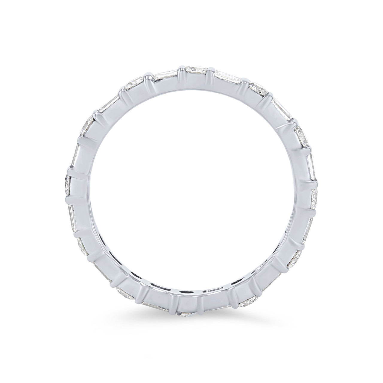 Alternating Baguette and Round Diamond Eternity Wedding Band 2