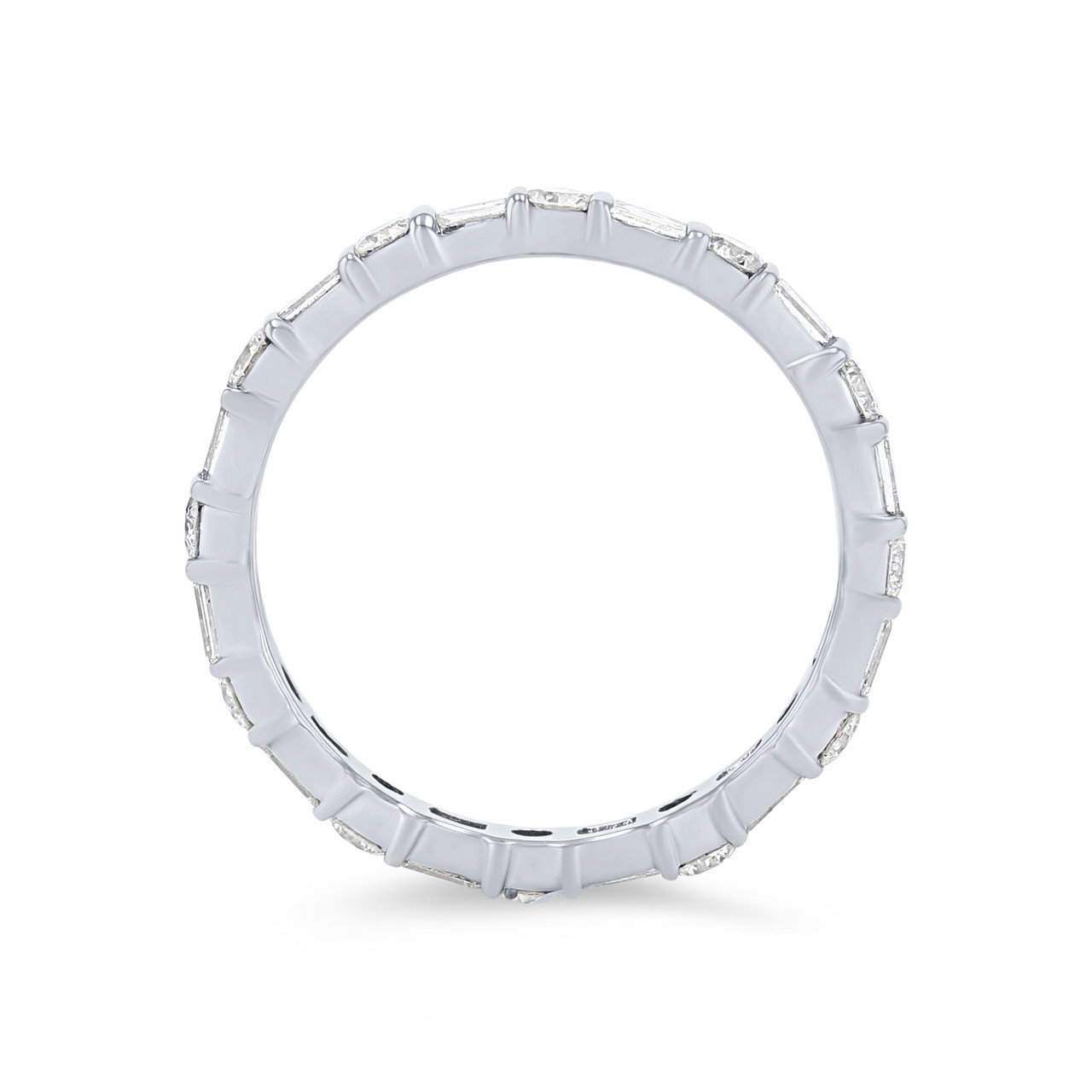 Alternating Baguette and Round Diamond Eternity Wedding Band 2