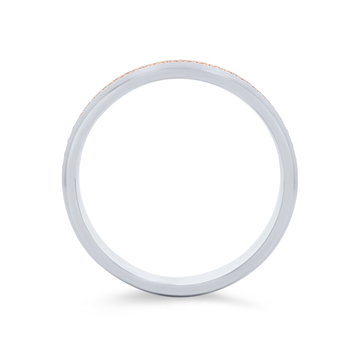 Beaded Milgrain 7mm Wedding Band In White And Yellow Gold 14K