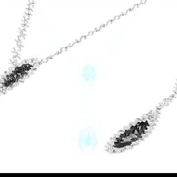 Sapphire and Diamond Halo Drop Pendant
