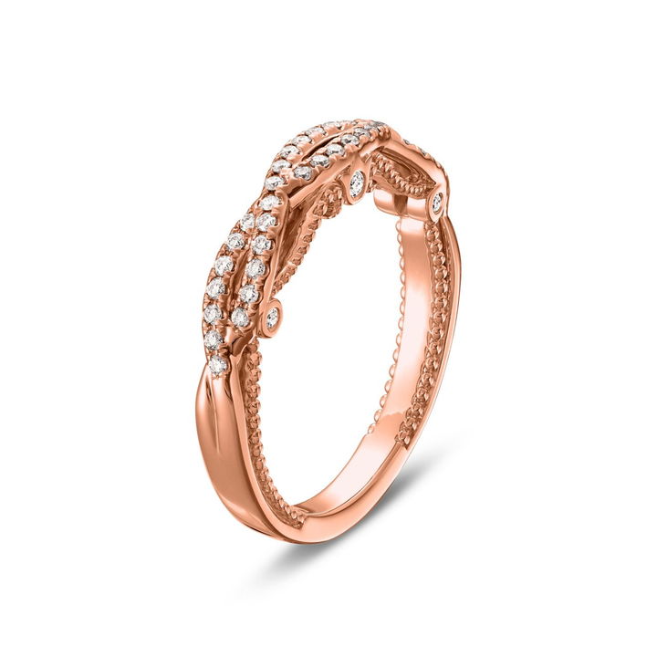 Rose Gold 14K Verragio Insignia Open Twist Wedding Band