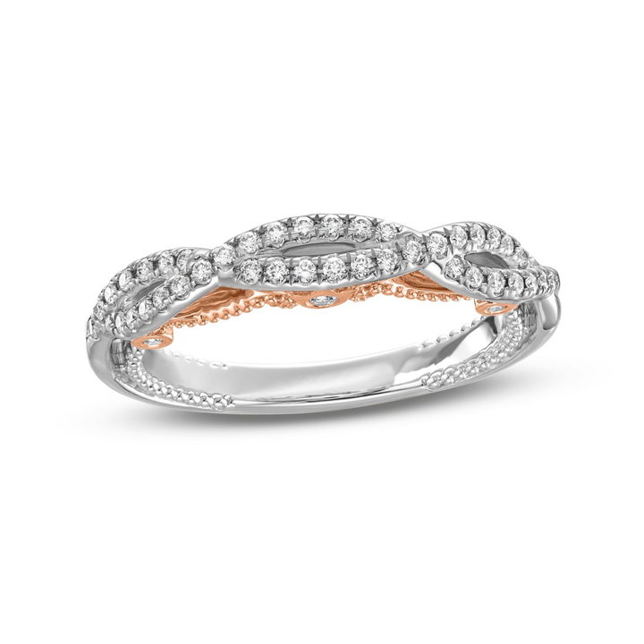 Verragio Insignia Open Twist Wedding Band In Rose Gold/white Gold 14K