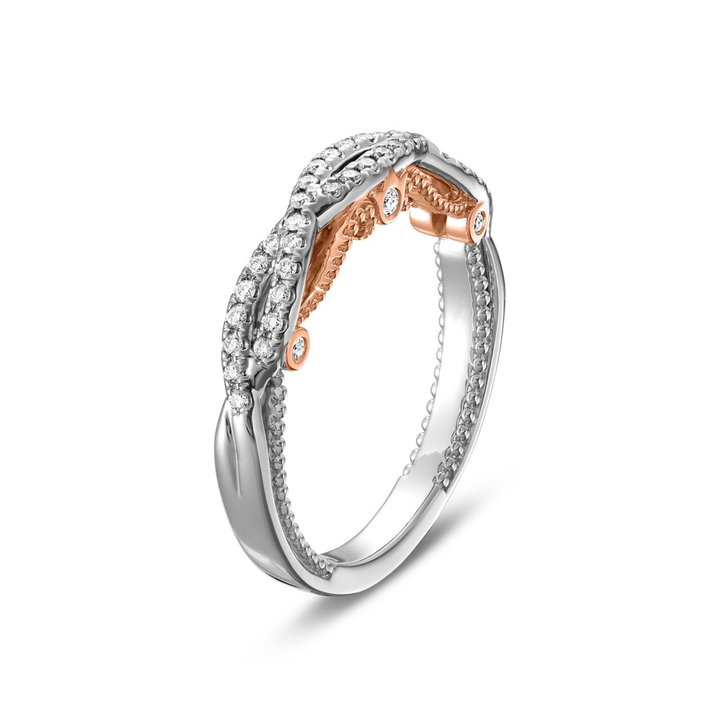 Verragio Insignia Open Twist Wedding Band In Rose Gold/white Gold 14K