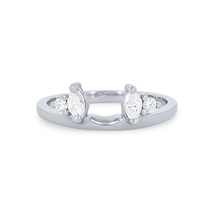 True Romance Marquise and Round Diamond Ring Wrap In White Gold 14K