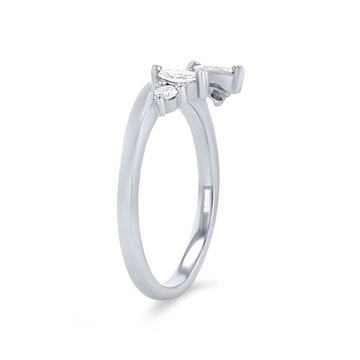 True Romance Marquise and Round Diamond Ring Wrap In White Gold 14K