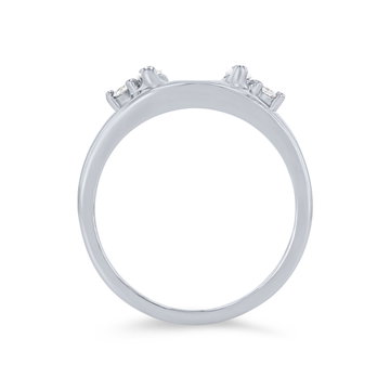 True Romance Marquise and Round Diamond Ring Wrap In White Gold 14K