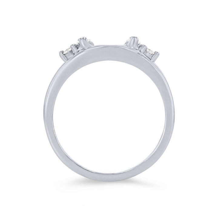 True Romance Marquise and Round Diamond Ring Wrap In White Gold 14K