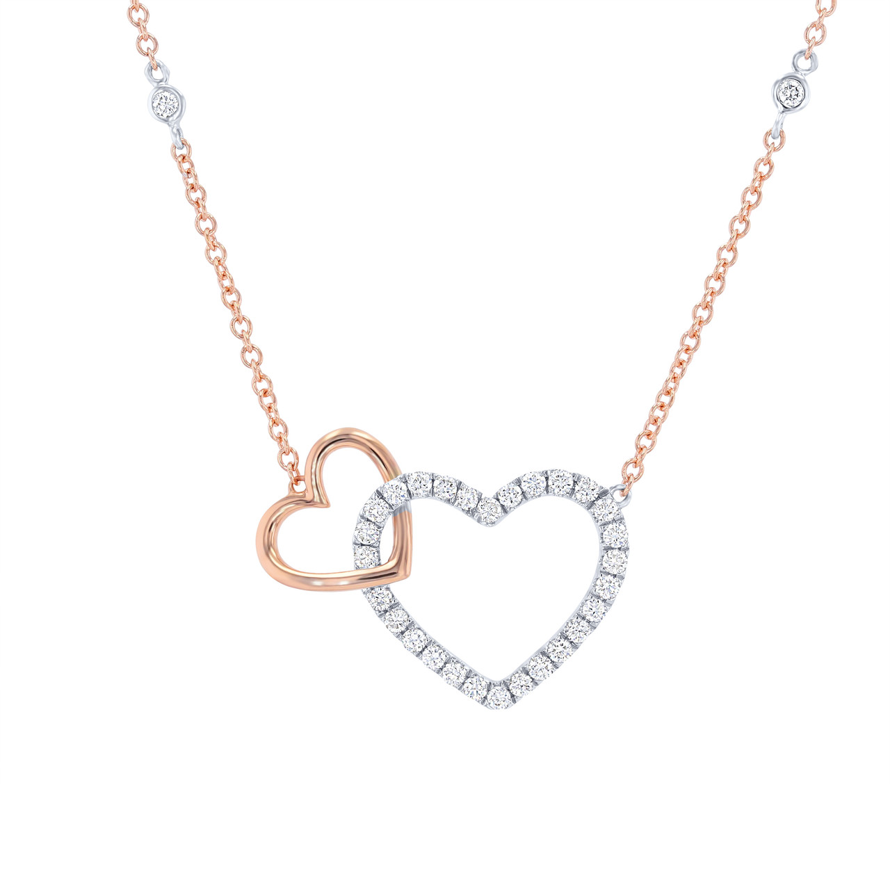 Interlocked Heart Diamond Pendant 0