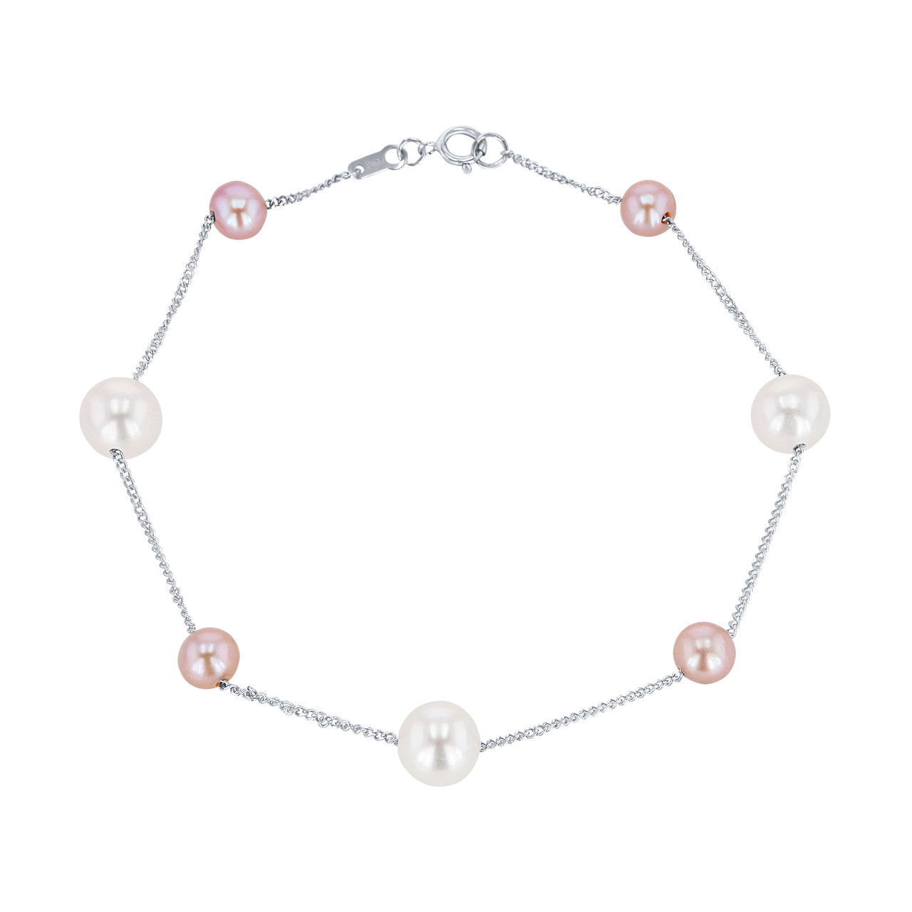 Multicolor Pearl Tin Cup Bracelet