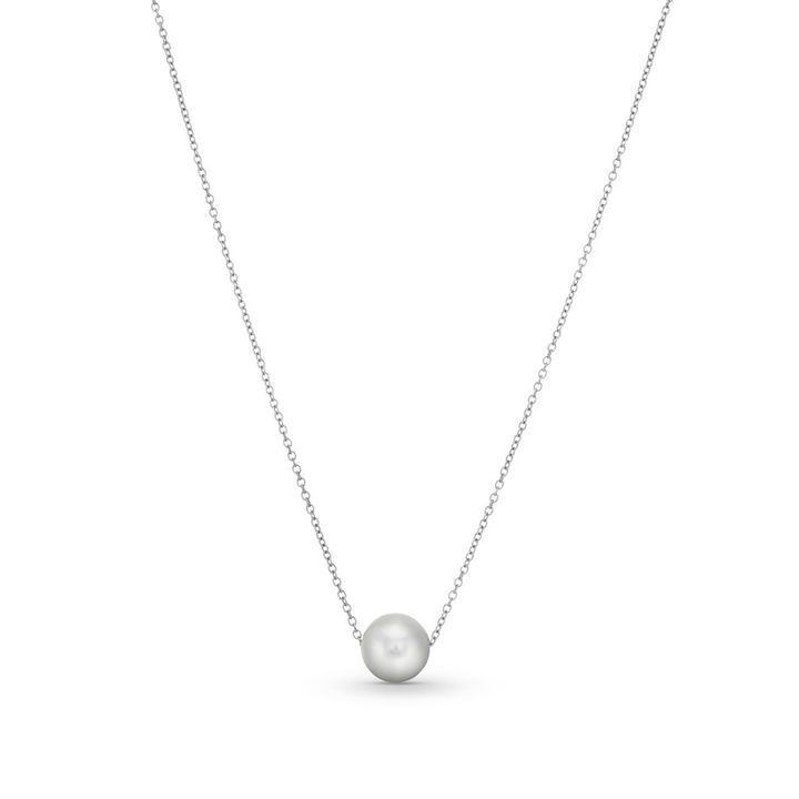 Freshwater Pearl Floating Pendant In White Gold 14K
