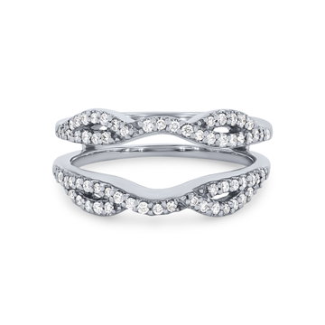 True Romance Twist Diamond Ring Guard In White Gold 14K