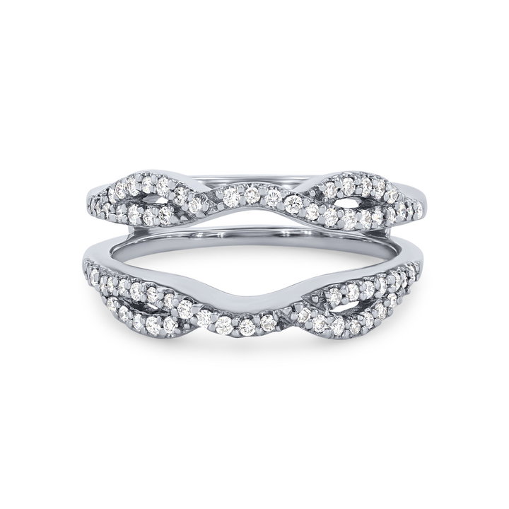 True Romance Twist Diamond Ring Guard In White Gold 14K