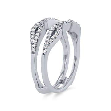 True Romance Twist Diamond Ring Guard In White Gold 14K