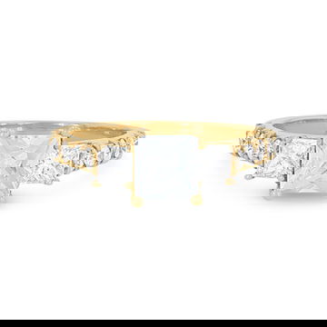 Three Stone Princess Diamond Pave Engagement Setting