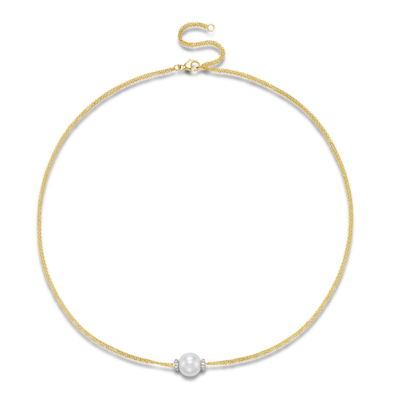 Floating Freshwater Pearl and Diamond Pendant