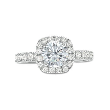 Cushion Halo Engagement Setting by Adorette In White Gold 14K