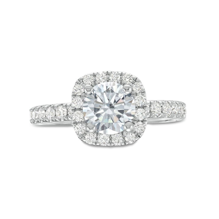 Cushion Halo Engagement Setting by Adorette In White Gold 14K