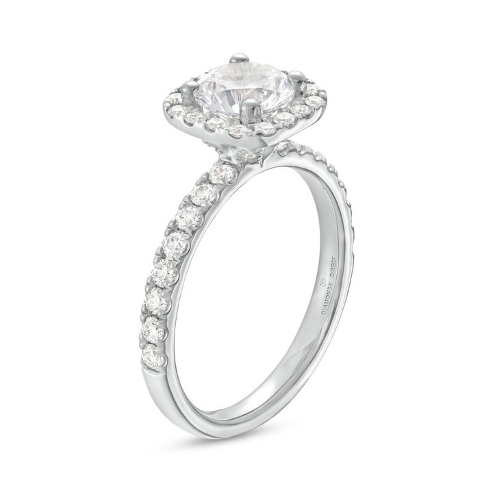 Cushion Halo Engagement Setting by Adorette In White Gold 14K