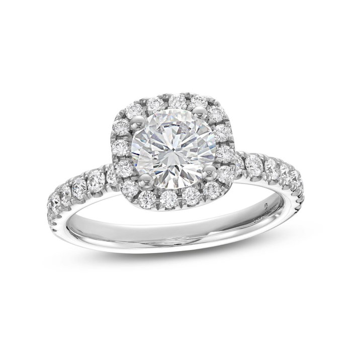 Cushion Halo Engagement Setting by Adorette In White Gold 14K
