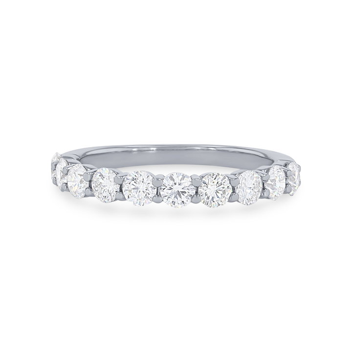 Shared Prong Diamond Wedding Band In White Gold 14K