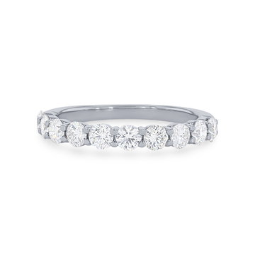 Shared Prong Diamond Wedding Band In White Gold 14K