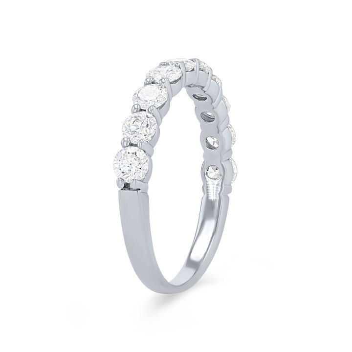 Shared Prong Diamond Wedding Band In White Gold 14K