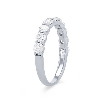 Shared Prong Diamond Wedding Band In White Gold 14K