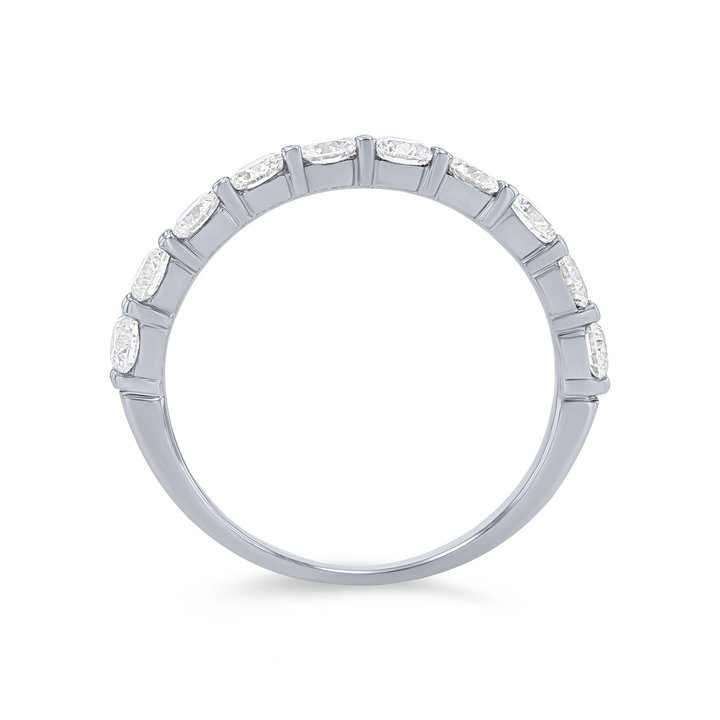 Shared Prong Diamond Wedding Band In White Gold 14K