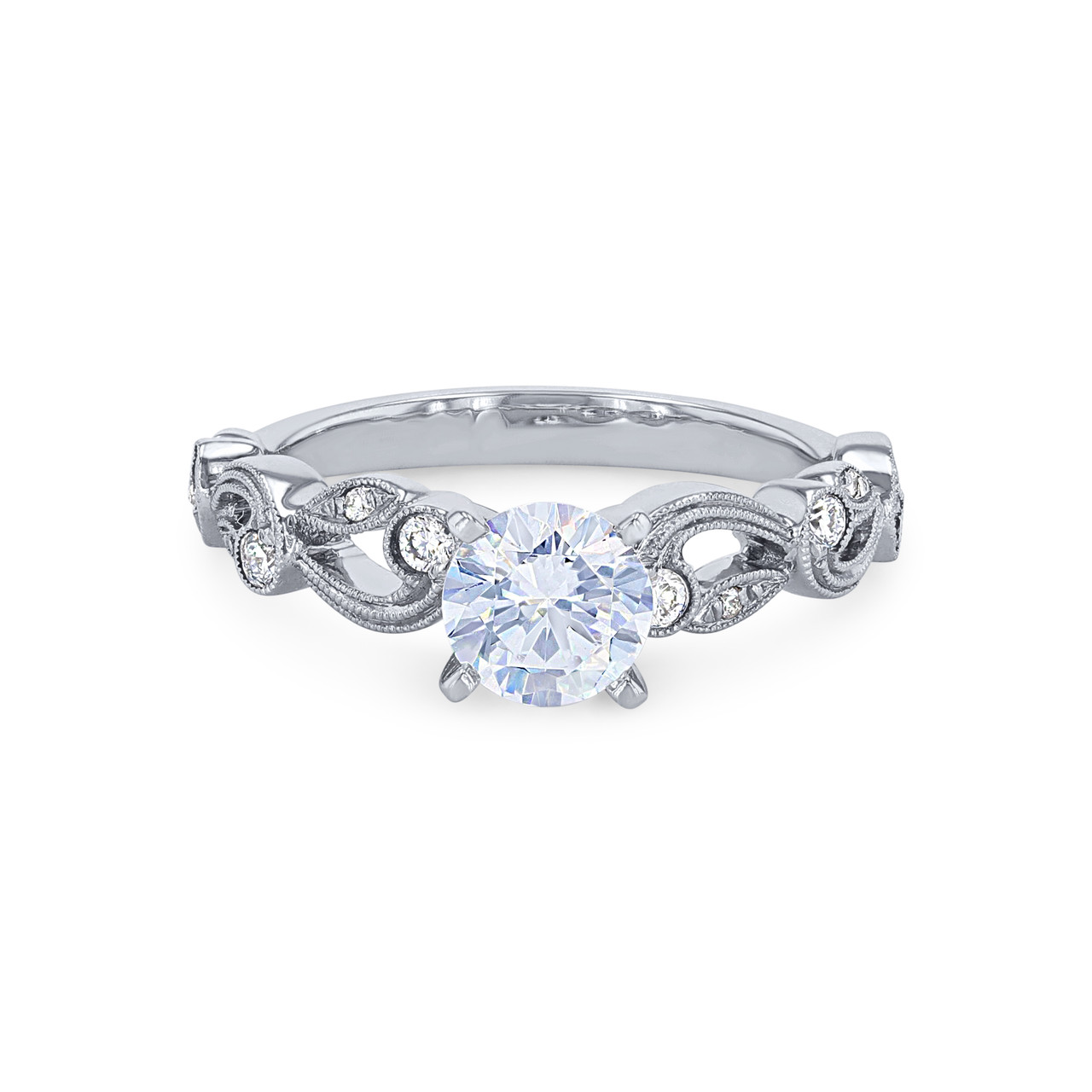Simon G. Filigree Milgrain Diamond Engagement Setting 0