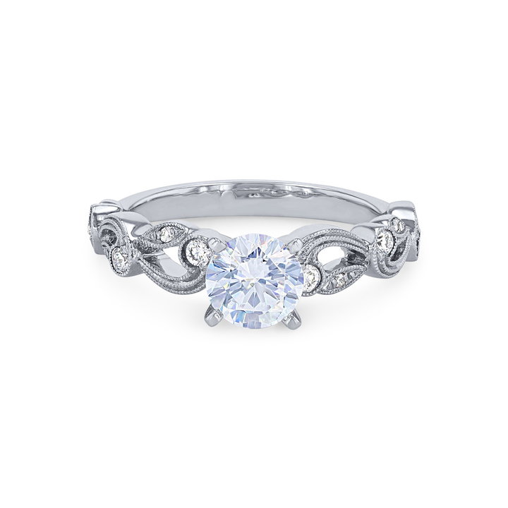 Simon G. Filigree Milgrain Diamond Engagement Setting In White Gold 18K