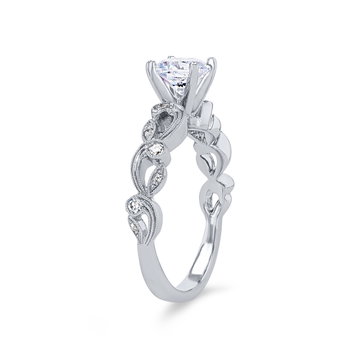Simon G. Filigree Milgrain Diamond Engagement Setting In White Gold 18K