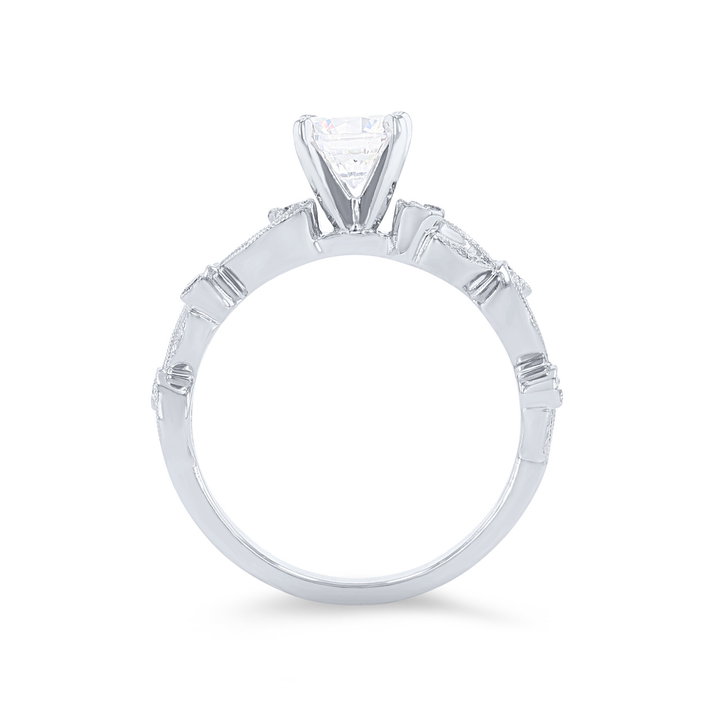 Simon G. Filigree Milgrain Diamond Engagement Setting In White Gold 18K