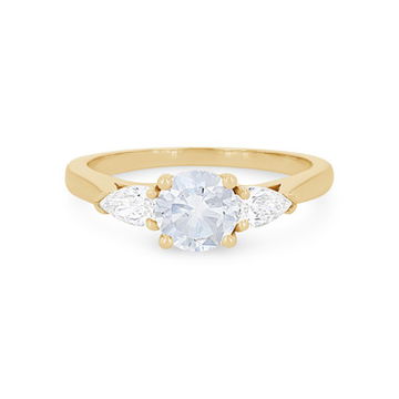 Three Stone Pear Diamond Engagement Setting
