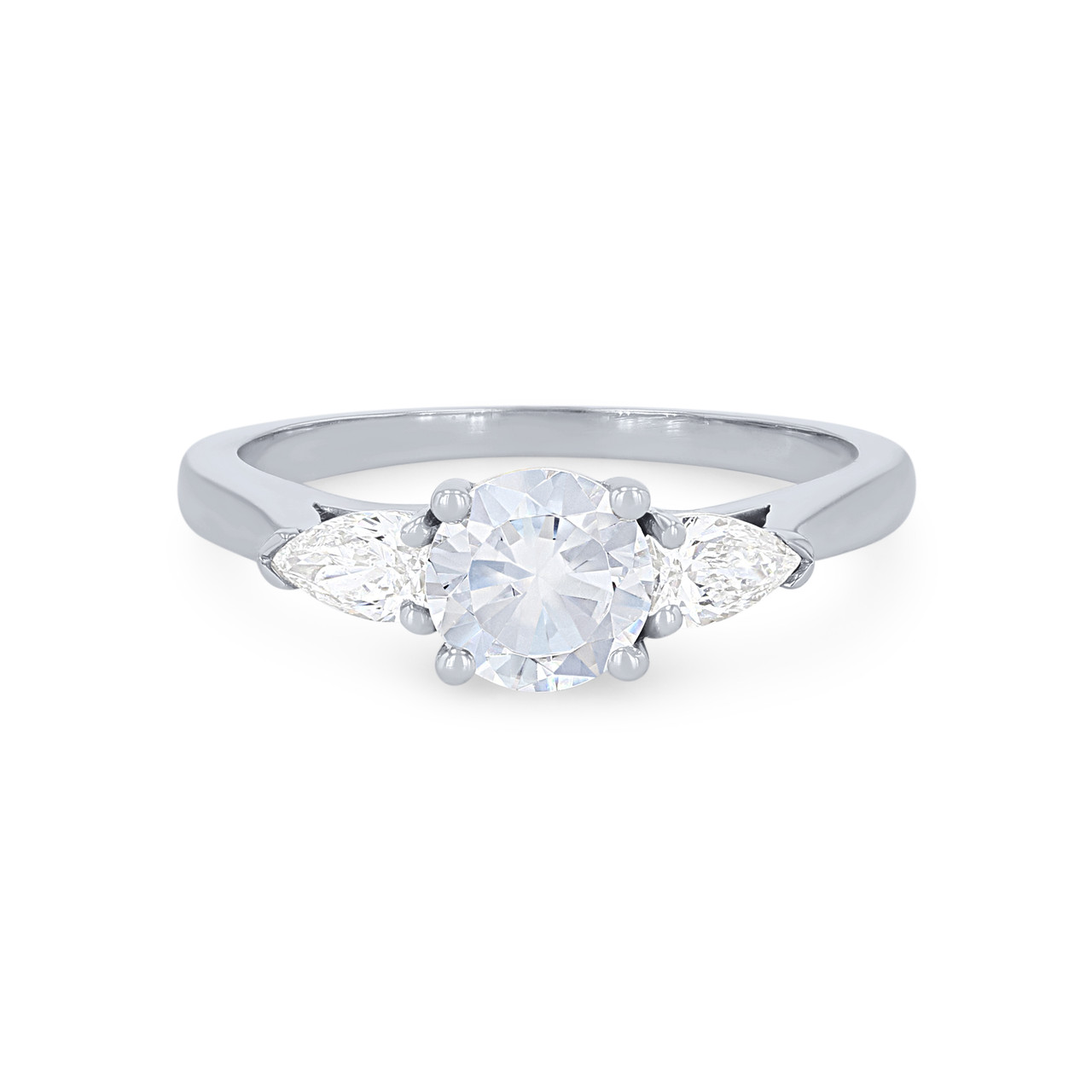 Three Stone Pear Diamond Engagement Setting