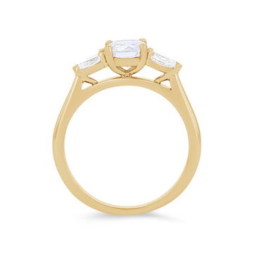 Three Stone Pear Diamond Engagement Setting