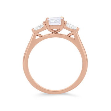Three Stone Pear Diamond Engagement Setting