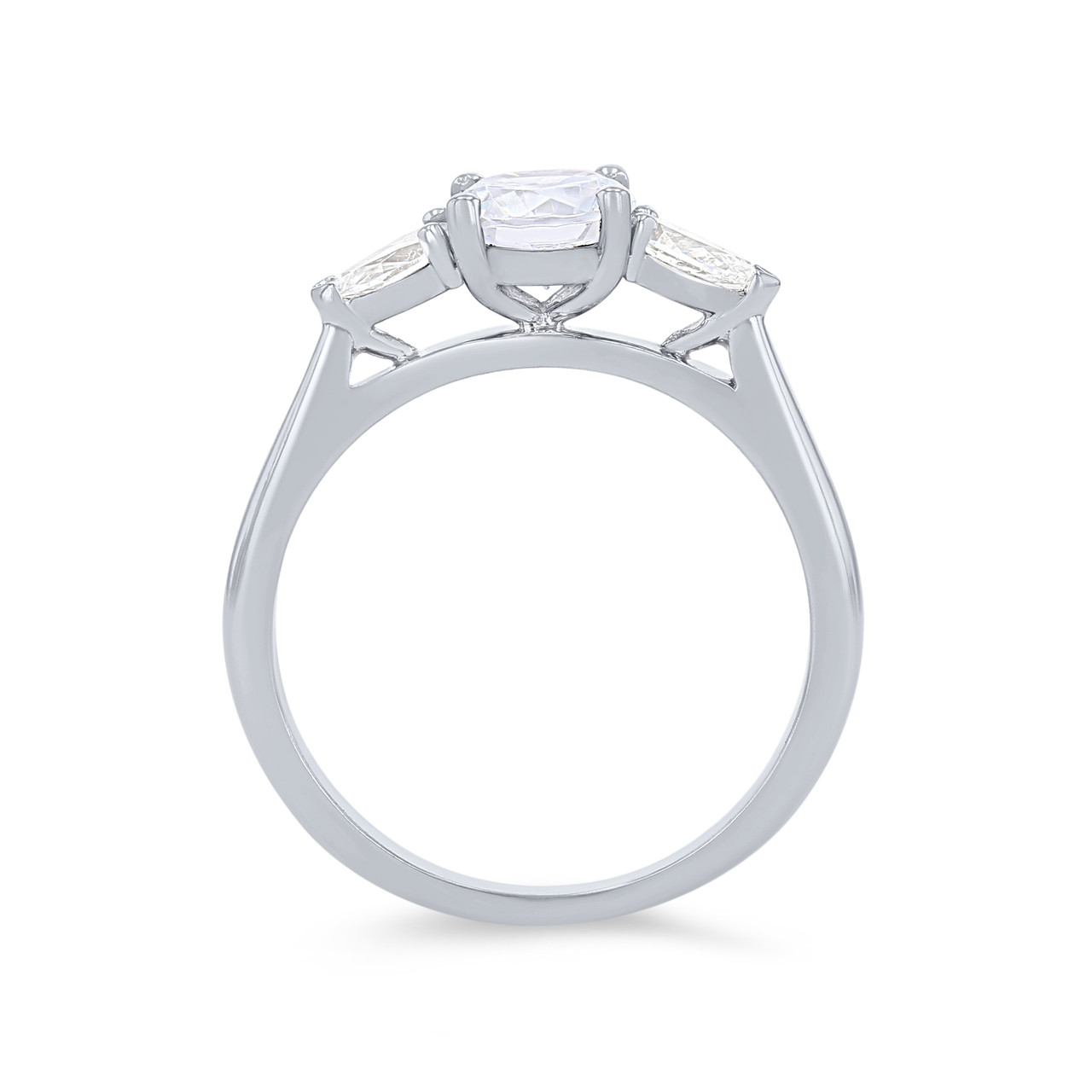 Three Stone Pear Diamond Engagement Setting