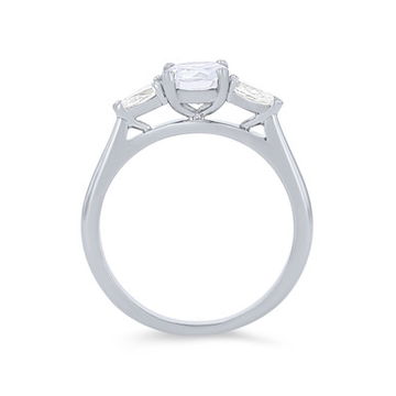 Three Stone Pear Diamond Engagement Setting
