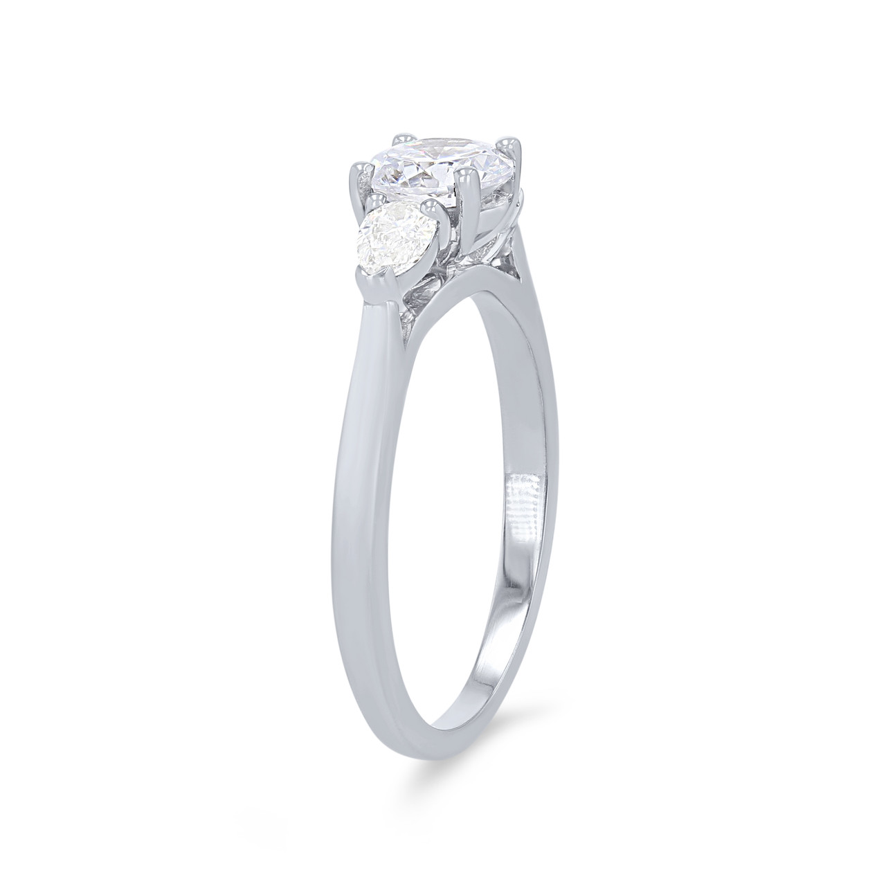 Three Stone Pear Diamond Engagement Setting