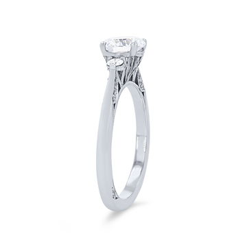 Simply Tacori Three Stone Engagement Setting In Platinum