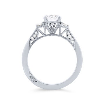 Simply Tacori Three Stone Engagement Setting In Platinum