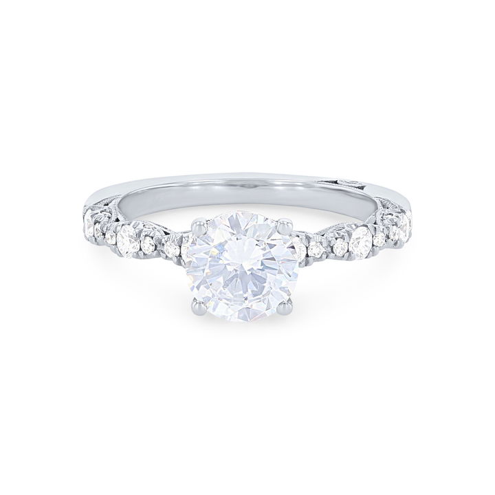 White Gold 18K Tacori Petite Crescent Sculpted Engagement Setting