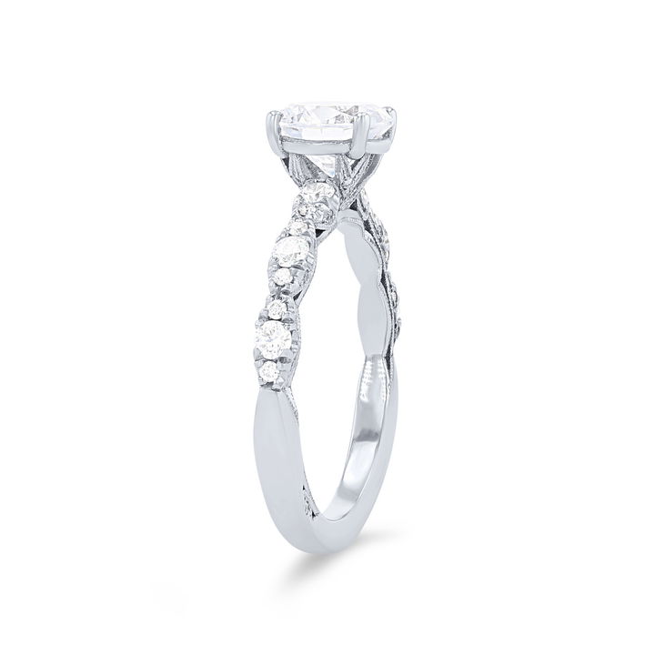 White Gold 18K Tacori Petite Crescent Sculpted Engagement Setting