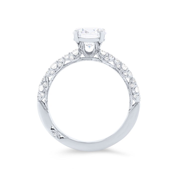White Gold 18K Tacori Petite Crescent Sculpted Engagement Setting