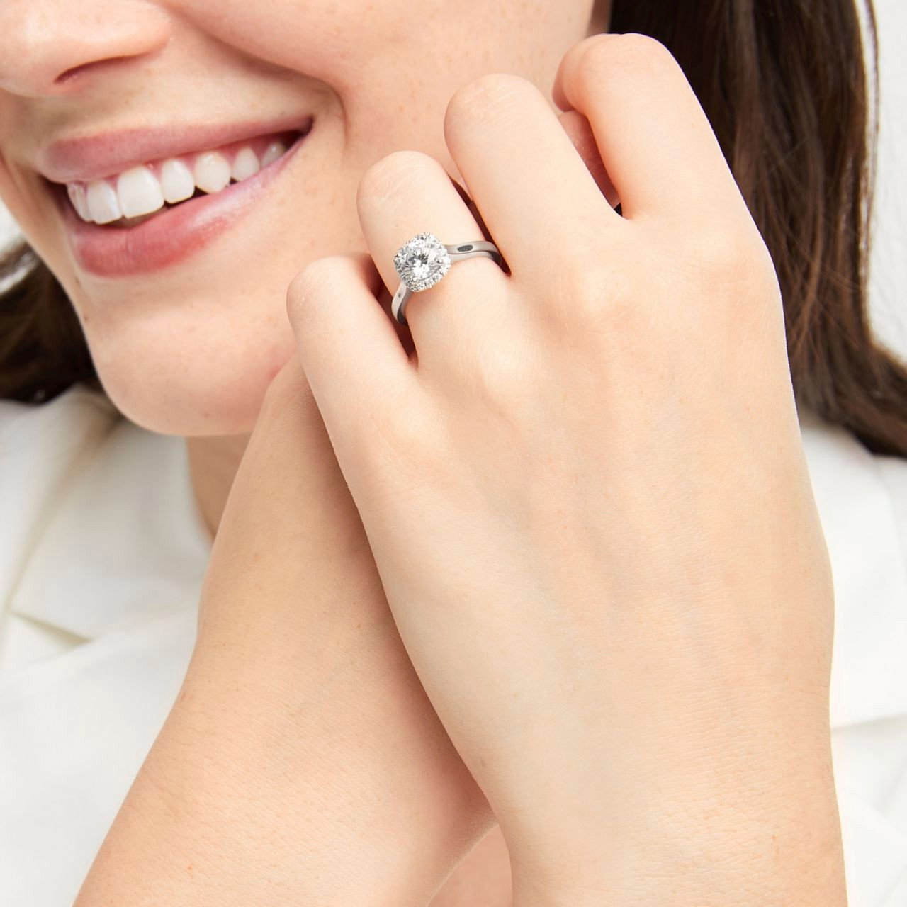 Cushion Halo Solitaire Engagement Setting by Adorette