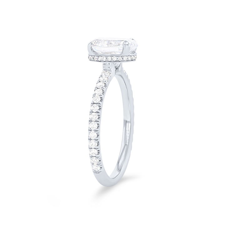 White Gold 18K Michael M. Crown Hidden Halo Open Engagement Setting